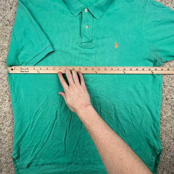 Polo Ralph Lauren Cotton Short Sleeve Polo Shirt w Pony Adult Size Large Green - Picture 4 of 11